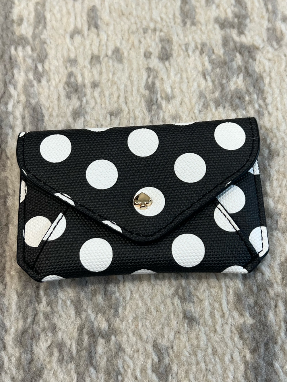 Polka Dot Envelope Wallet - Black & White